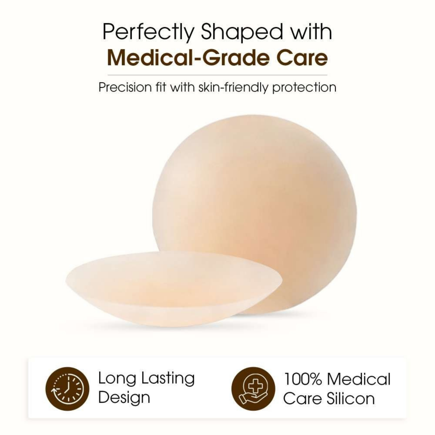 Reusable Silicone Nipple Covers for Women – Invisible, Waterproof & Sweatproof Self-Adhesive Pasties (Pack of 2 Pairs)