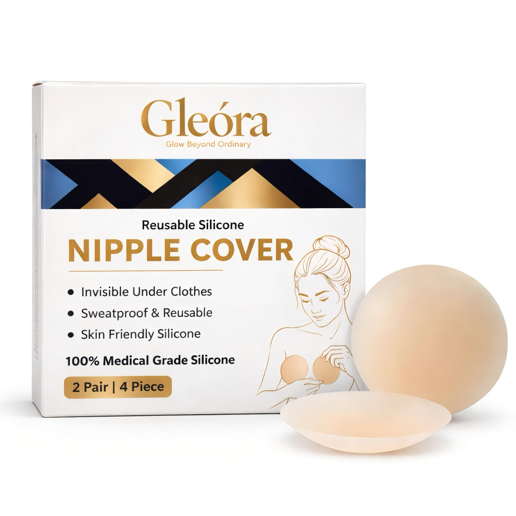 Reusable Silicone Nipple Covers for Women – Invisible, Waterproof & Sweatproof Self-Adhesive Pasties (Pack of 2 Pairs)
