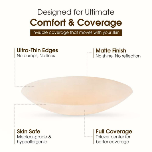 Reusable Silicone Nipple Covers for Women – Invisible, Waterproof & Sweatproof Self-Adhesive Pasties (Pack of 2 Pairs)