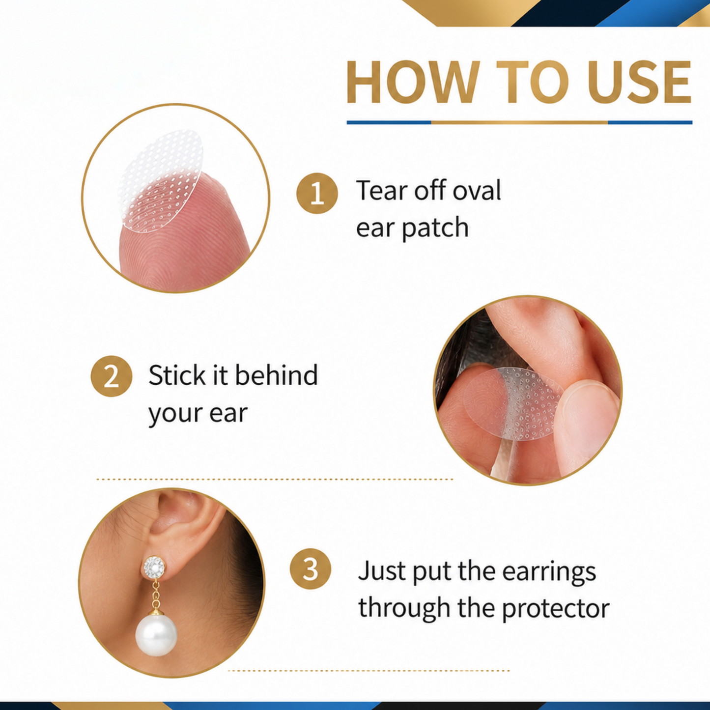 Invisible Earlobe Support Patch for Heavy Earrings – 30 Patches