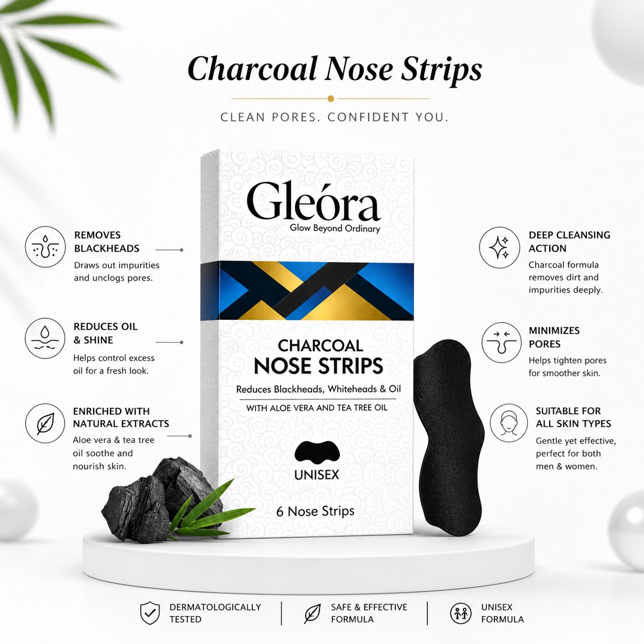 charcoal nose strips
blackhead remover
nose pore strips