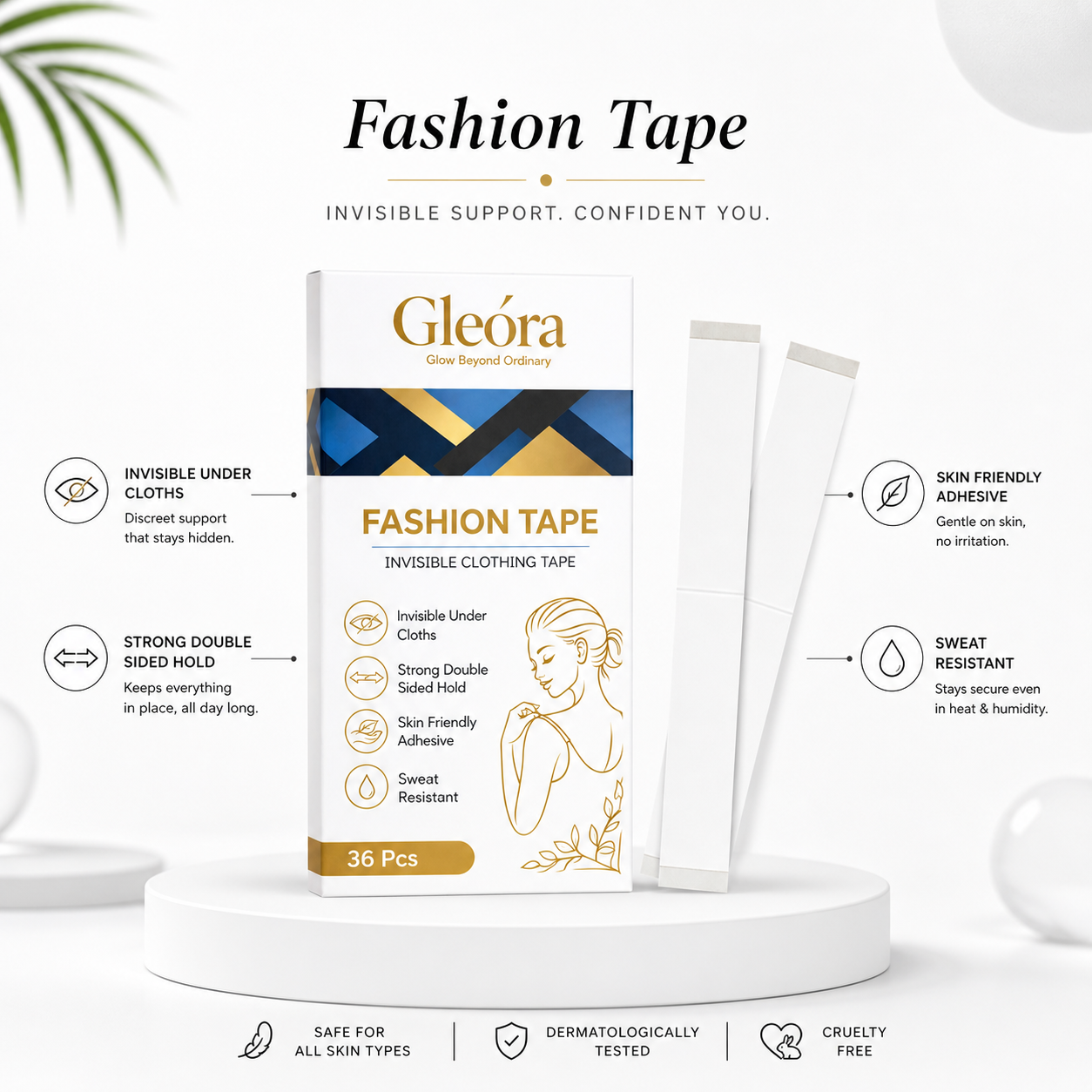 Gleora fashion tape for clothing
double sided fashion tape
clothing tape
fashion tape